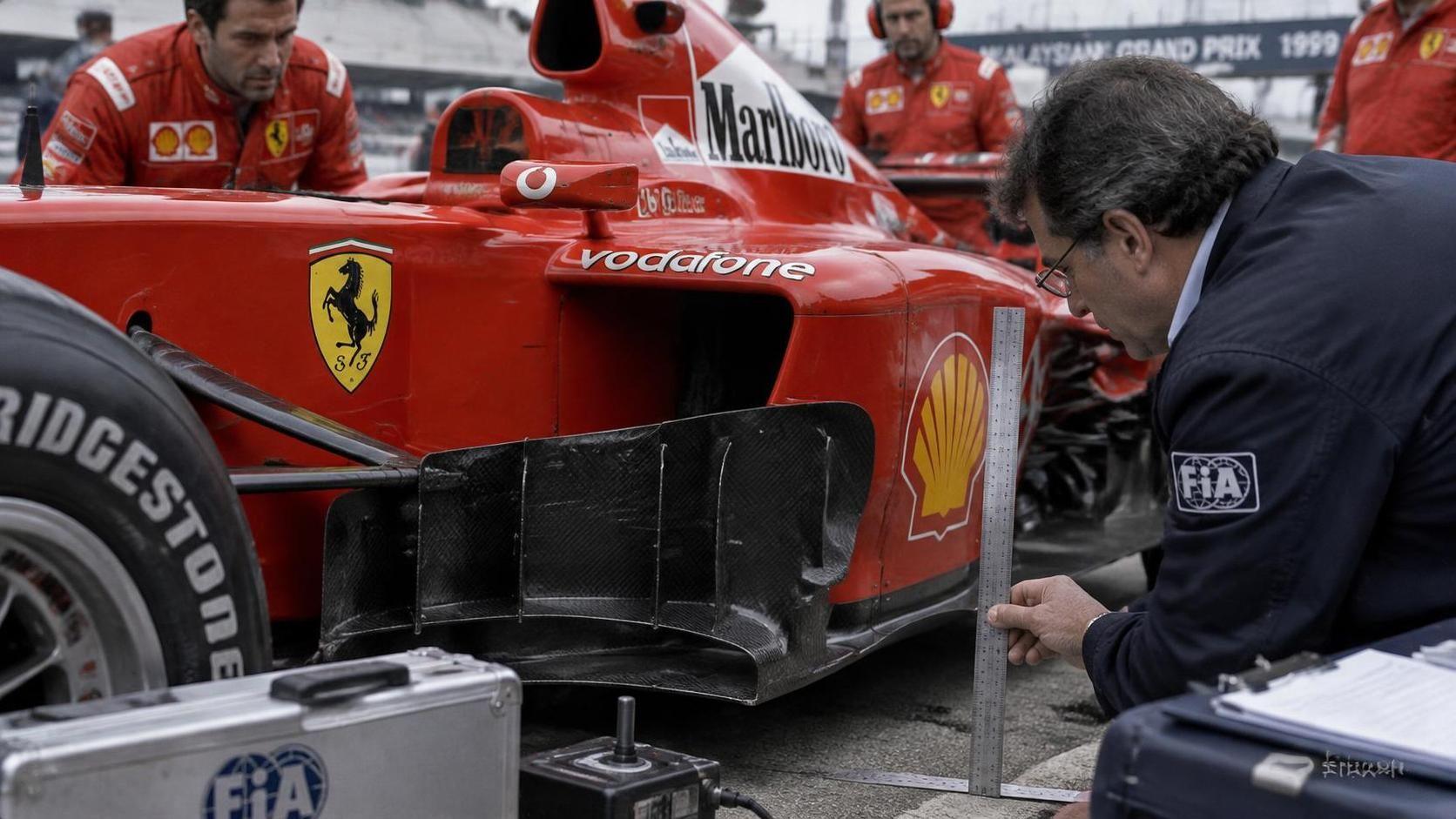 relive the day ferrari faced a double disqualification, as a controversial bargeboard ruling sent shockwaves through formula 1.